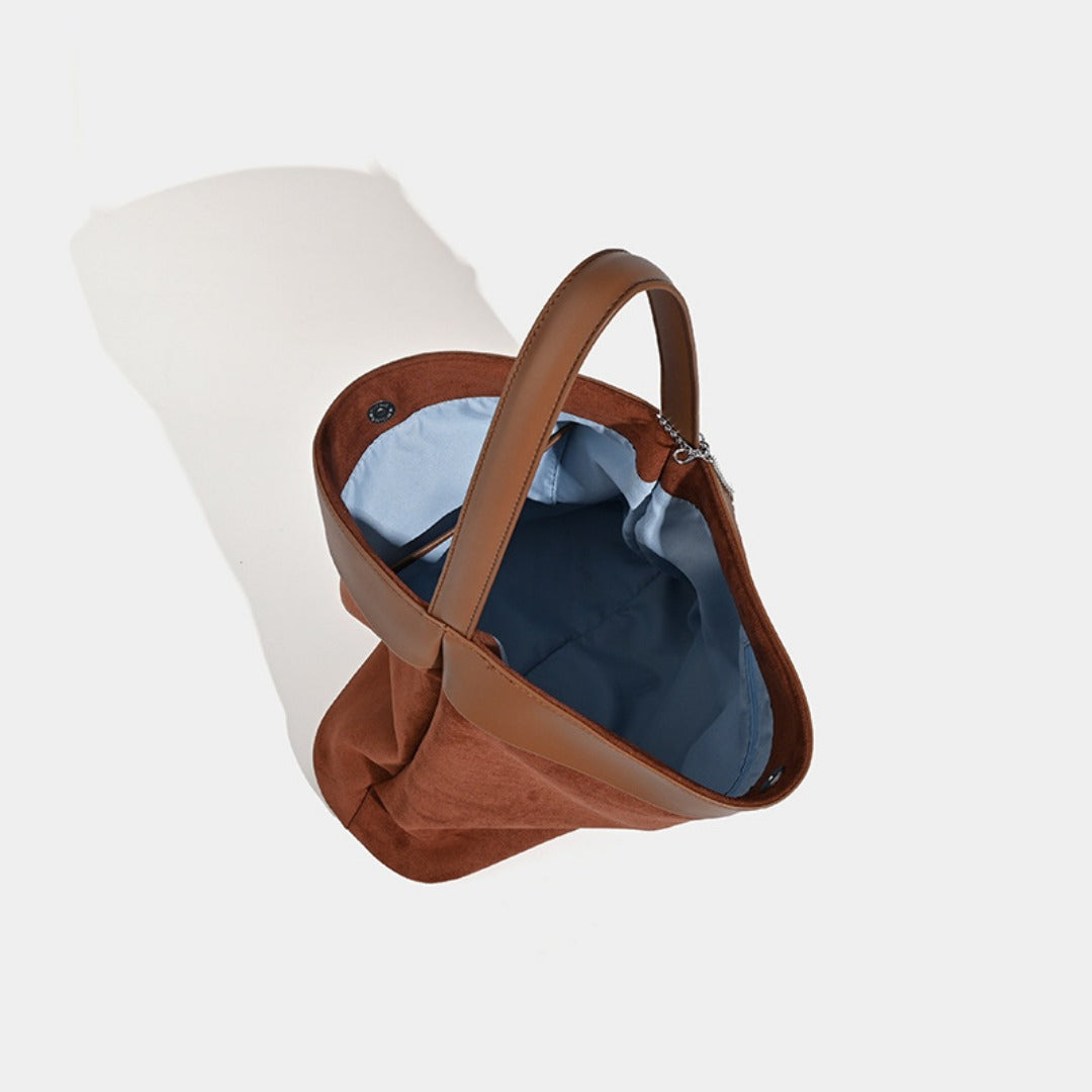 Design suede bucket bag, suede hobo bag for women, vintage minimalist tote hobo bag for women