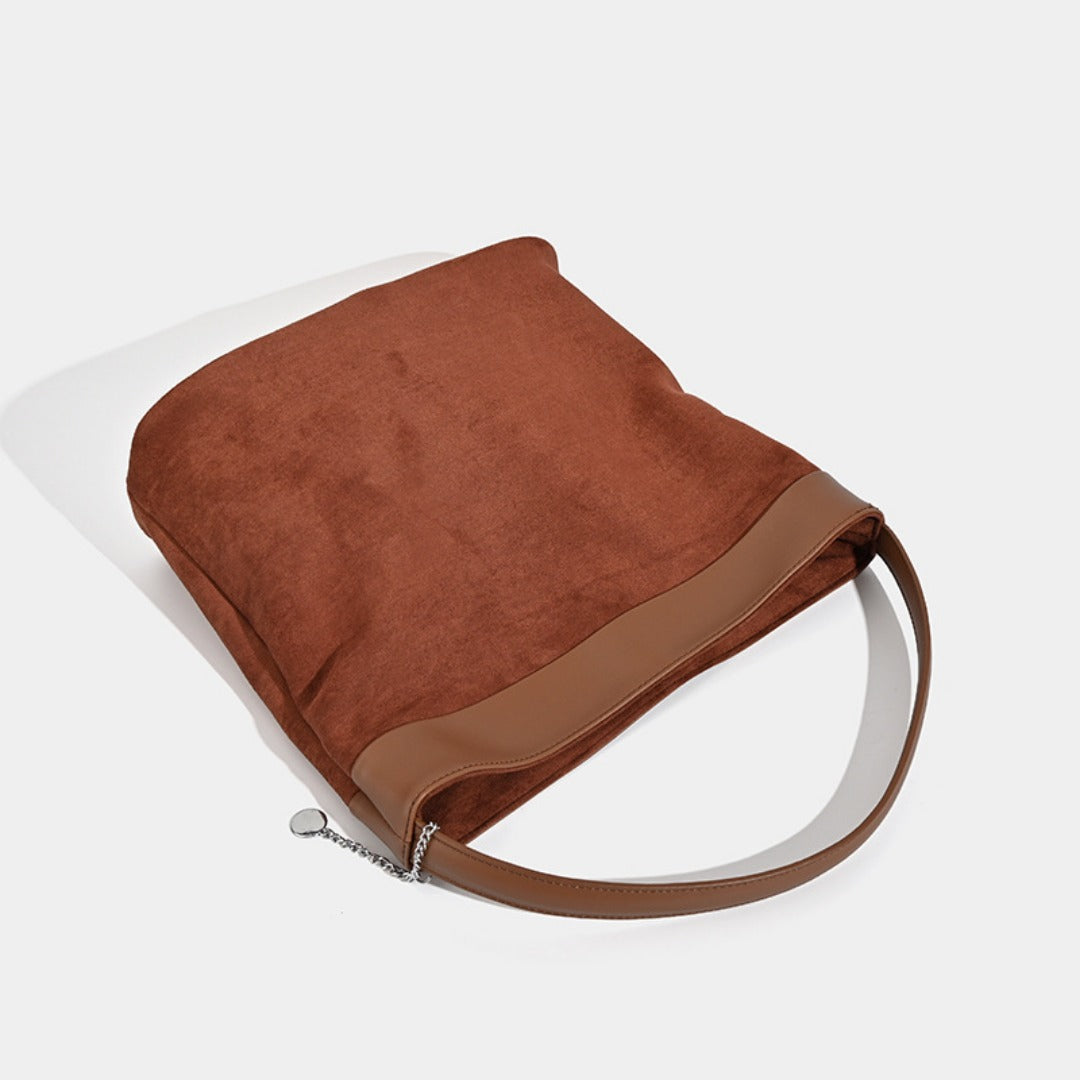 Design suede bucket bag, suede hobo bag for women, vintage minimalist tote hobo bag for women