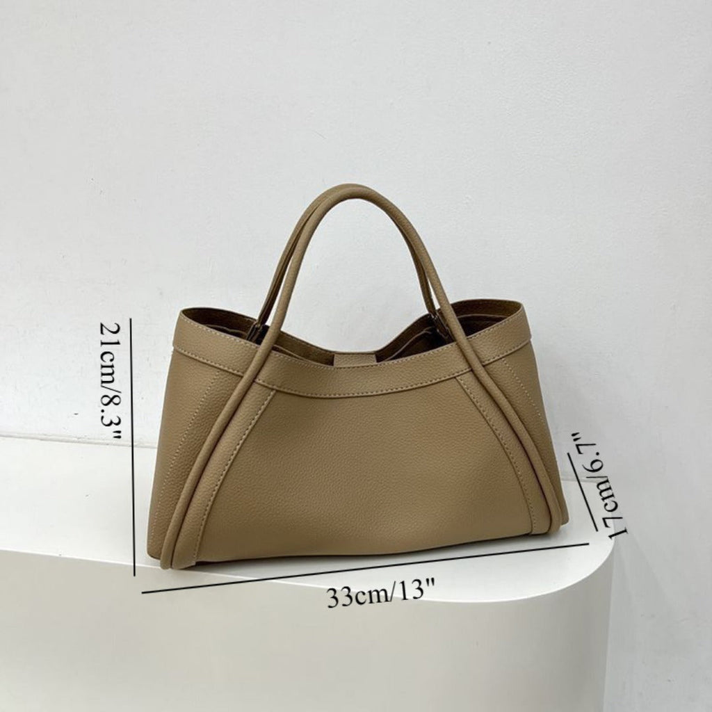 Large capacity top handle bag, casual minimalist popular versatile tote purse, retro commuter tote bag, shoulder bag with crossbody strap