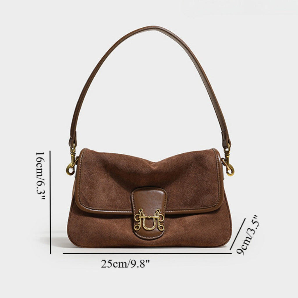 Elegant Autumn Soft Suede Underarm Bag - Stylish Crossbody Shoulder Bag with Large Capacity for Versatile Women