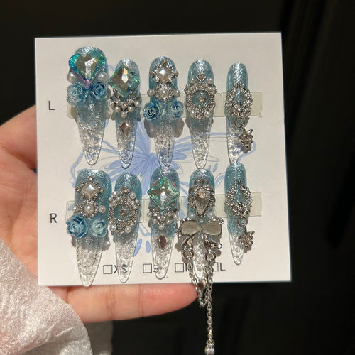 1021-Handmade press on nails fake nails removable