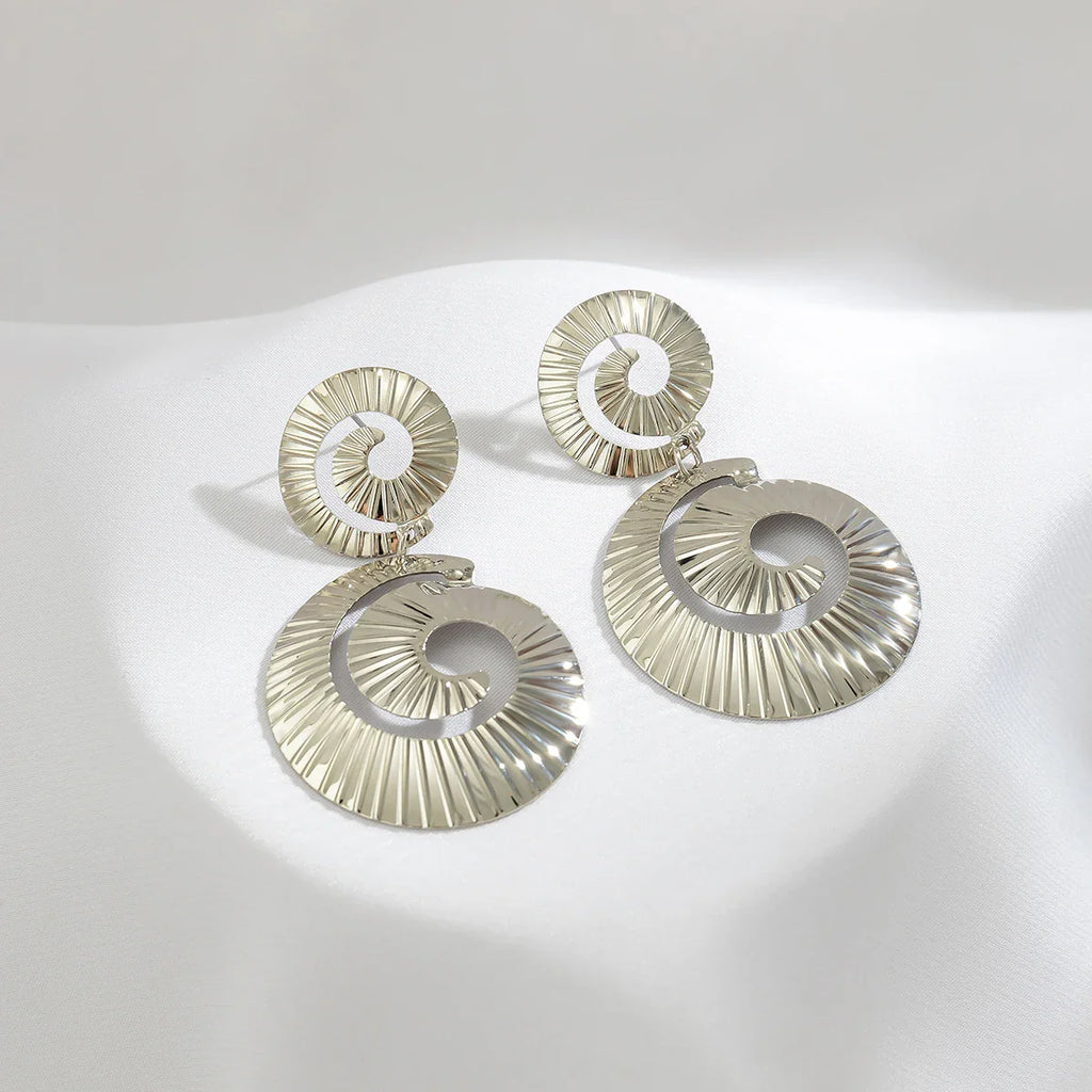 Exaggerated Big Hollowed Out Round Pendant Earrings for Women Trendy Large Drop Earrings 2025 Fashion Jewelry Accessories Female