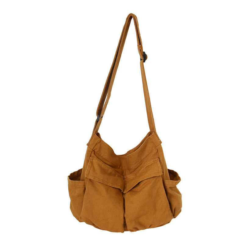 Retro Tooling Women's Shoulder Bag - Stylish Crossbody Canvas Bag with Large Capacity for Everyday Street Leisure