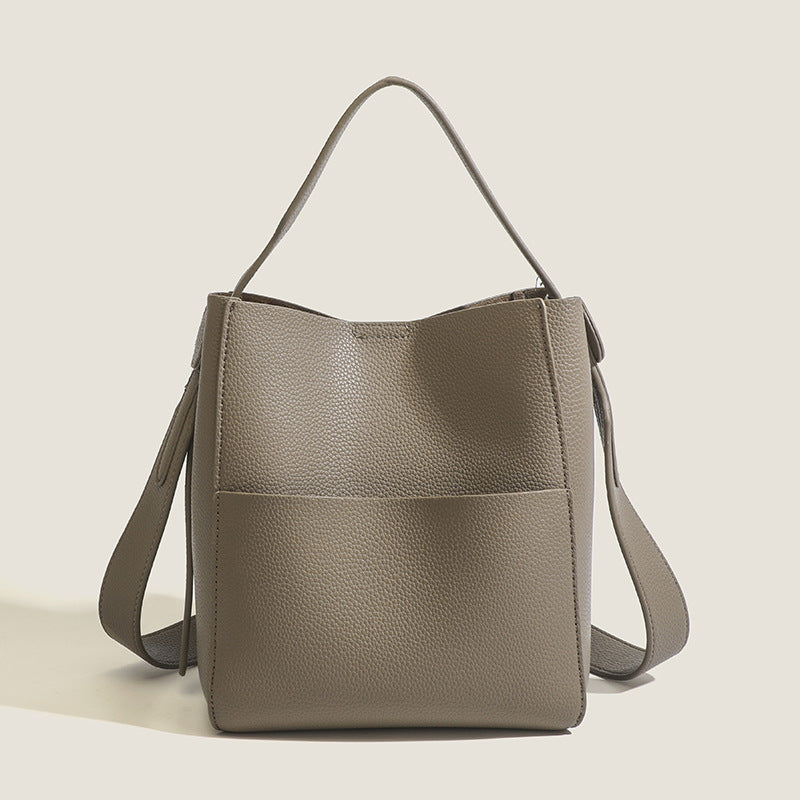 Early Autumn Women's Bag, Textured Crossbody Bucket Bag, Large Capacity Handheld Shoulder Bag