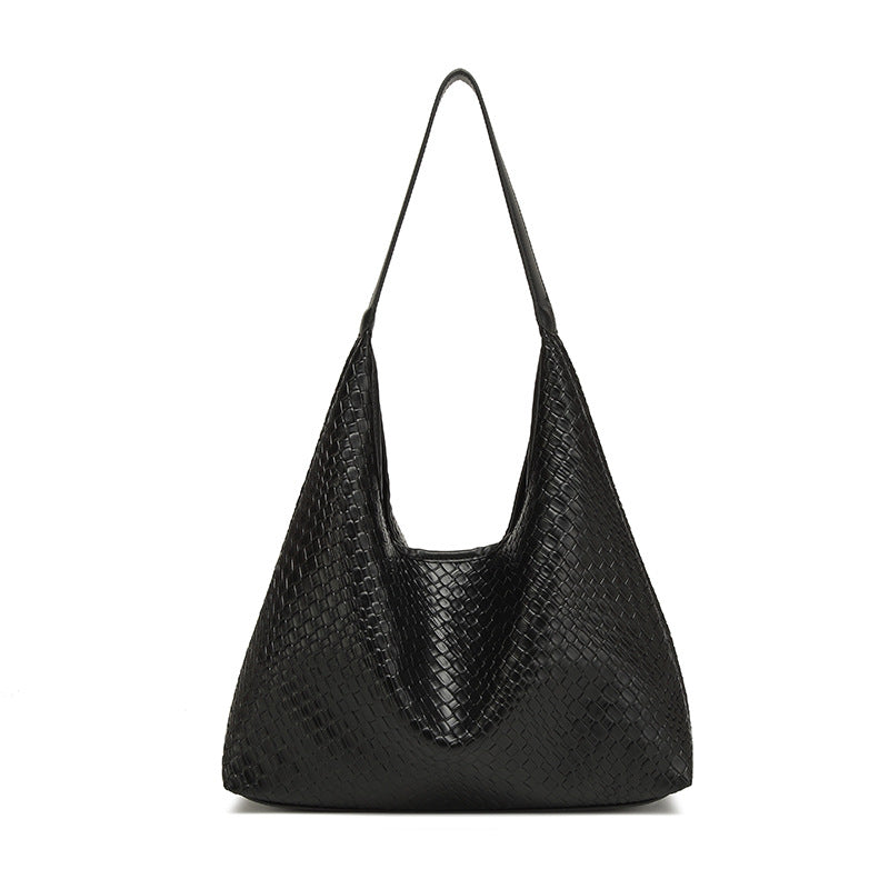 Soft leather woven hobo bag for women, tote bag for women, casual large capacity handheld shoulder bag, shoulder hobo purse
