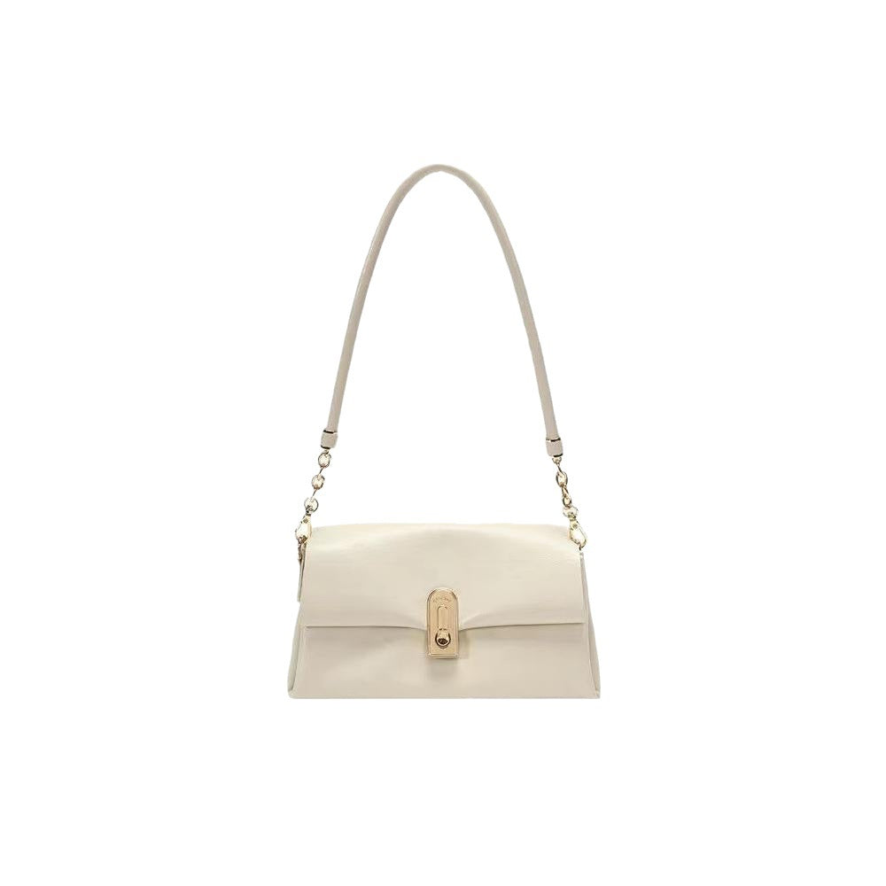 Small beige shoulder bag, bag women glacier white armpit bag, commuter top handle bag, versatile hobo bag for women