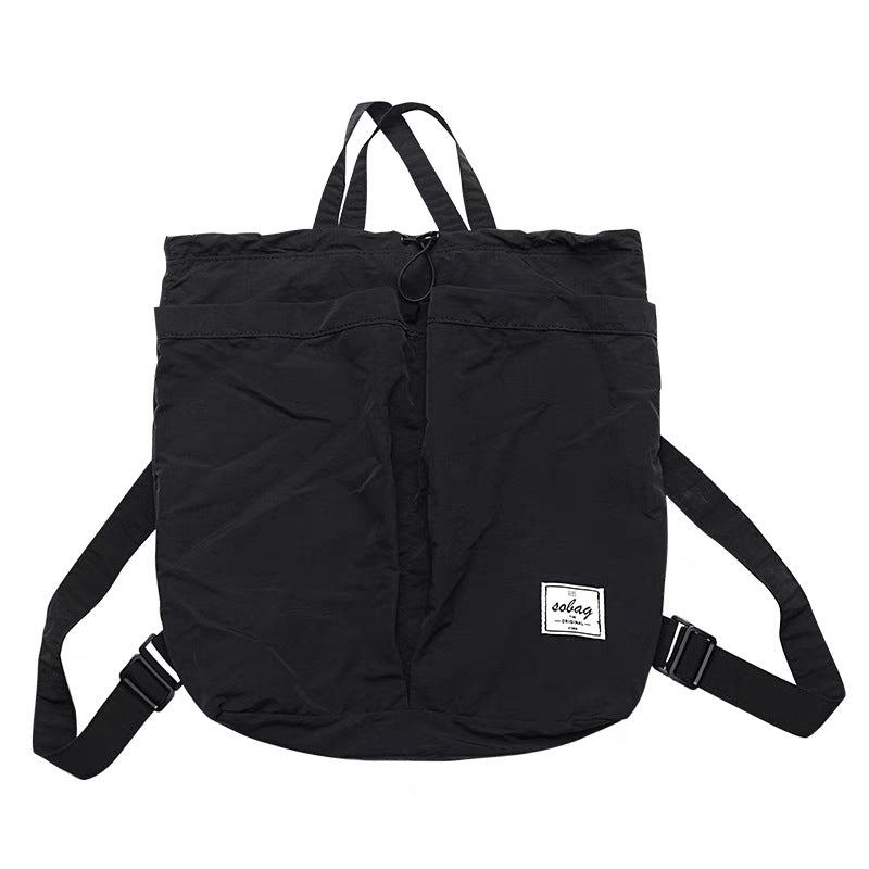 Casual anti-splashing nylon backpack female, backpack neutral large capacity student bag, backpack purse lightweight casual