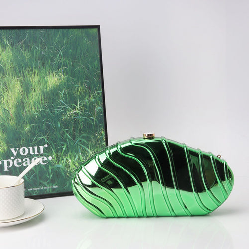 Acrylic Striped Minimalist Chain Banquet Bag, Evening Purse, Evening Bags for Women Formal