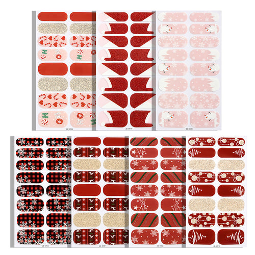 Christmas luminous nail polish film nail sticker, hot-selling Christmas tree adhesive nail sticker