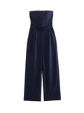 Solid Sexy Strapless Jumpsuits Women