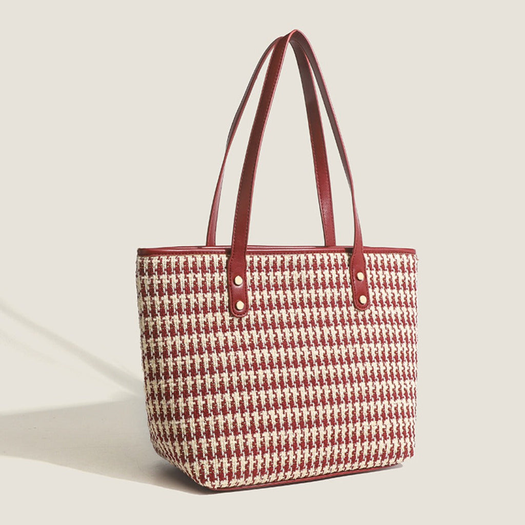 Tote bag women's large capacity tote purse, simple shoulder hobo bag red