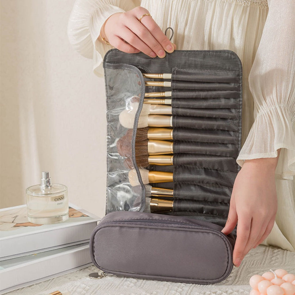 Travel makeup bag,Makeup bag organizers,Makeup bags small, makeup bag, makeup brush bag, storage bag multi-function, folding professional beauty makeup storage bag